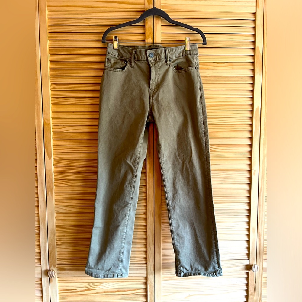 American Eagle Straight Leg Flex Pant Tan Size 28 Brushed Cotton